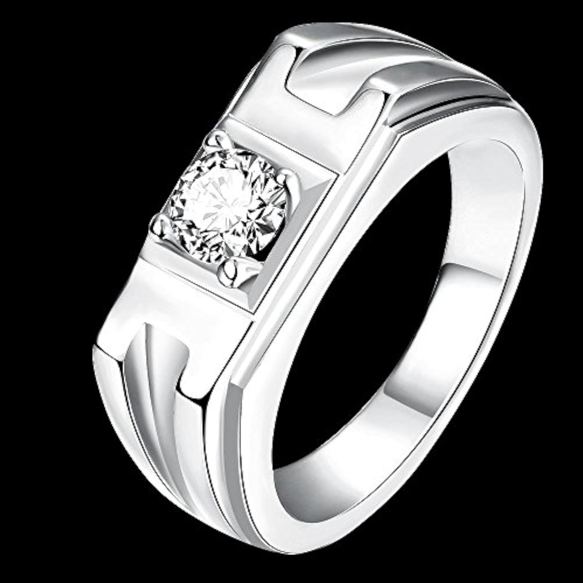 Crystal Proposal Engagement Band Ring